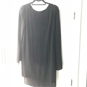Express- Black dress with open back and fringe